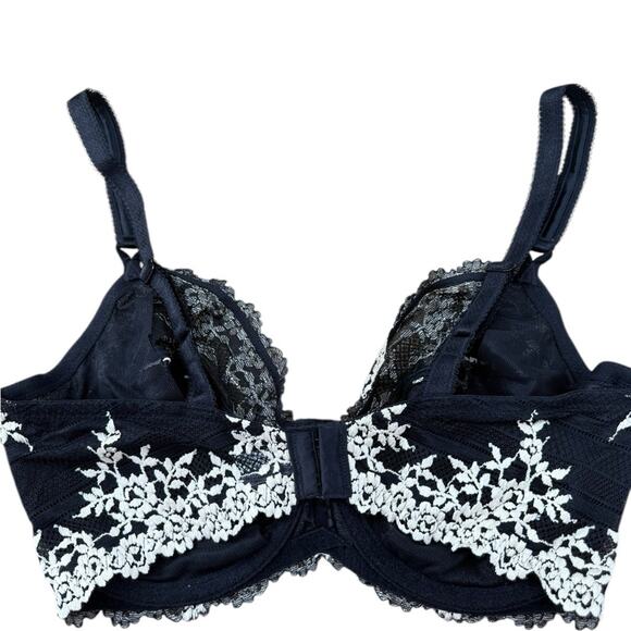 Wacoal 65191 Wacoal Women's Embrace Lace Bra Black and White Bra Size 36DD - Picture 3 of 7